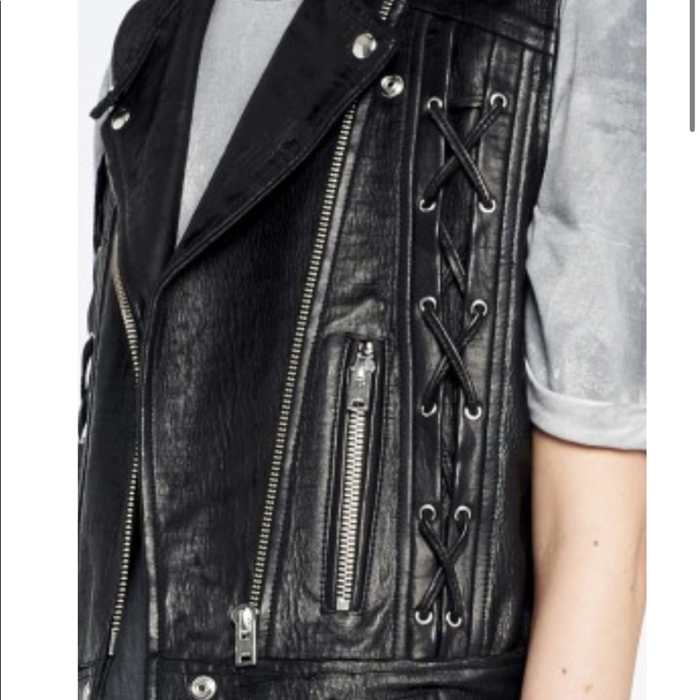 IRO Neo Leather Lace Up Vest size 36 - Picture 8 of 8